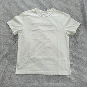 ALEXANDER WANG Oversized Crystal Embellished Printed Cotton Women T-Shirt Size:L